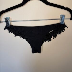 Victoria's Secret Black Bikini Bottom with Fringe